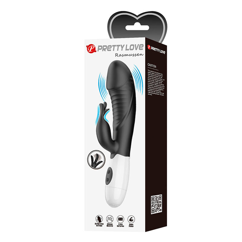 PRETTY LOVE RASMUSSEN VIBRADOR COELHO COM 30 FUNyoES PRETO