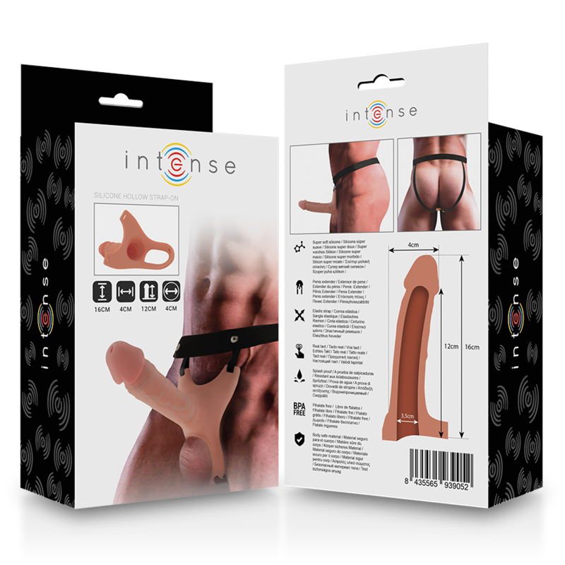 INTENSO EXTENSO DE SILICONE OCO STRAP ON 16 X 35 CM