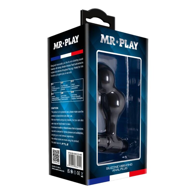MR PLAY PLUG ANAL VIBRANTE DE SILICONE PRETO