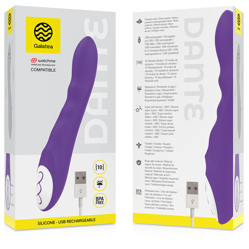 VIBRADOR GALATEA DANTE LILAC COMPATiVEL COM TECNOLOGIA SEM FIO WATCHME