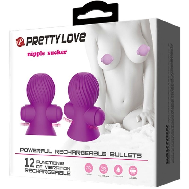PRETTY LOVE ESTIMULADORES PEZONES 12M VIBRACIoN LILA