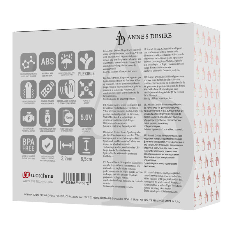 ANNE S DESIRE DUAL PLEASURE WIRELESS TECHNOLOGY WATCHME BLACK