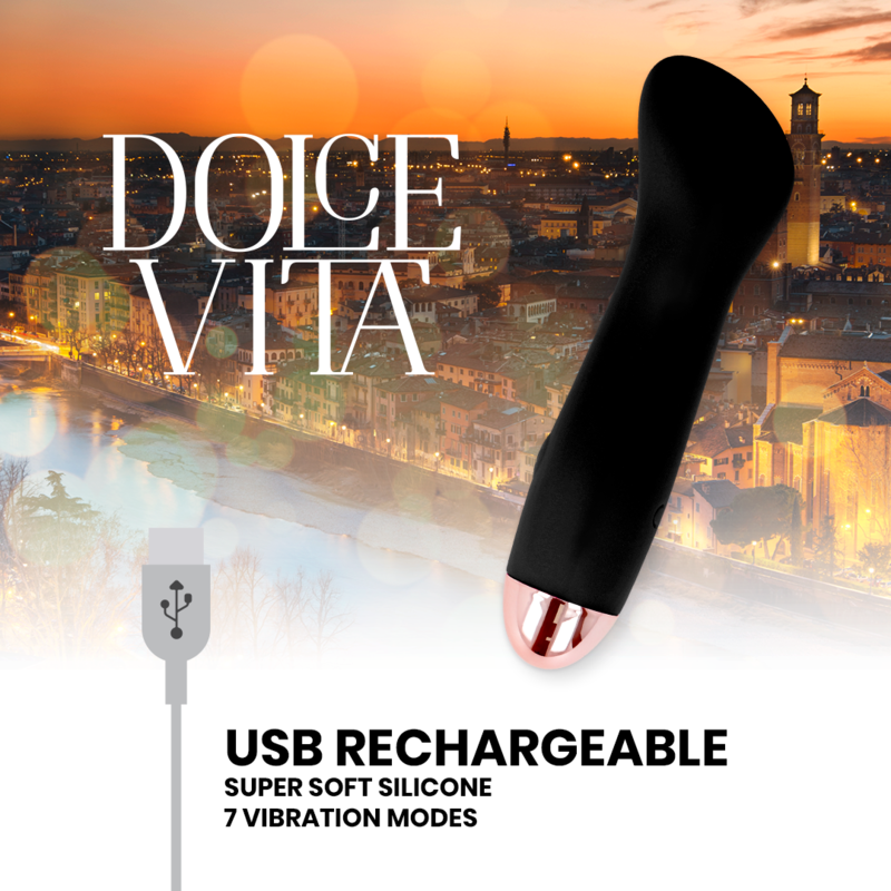 VIBRADOR RECARREGaVEL DOLCE VITA ONE BLACK 10 SPEED