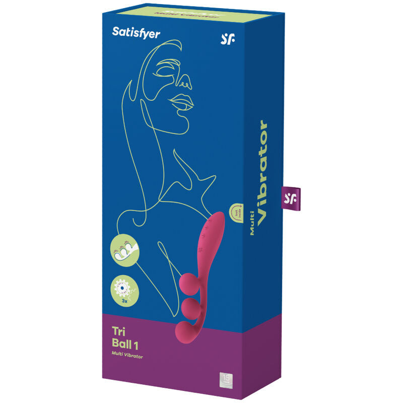 SATISFYER TRI BALL 1 MULTI VIBRADOR VERMELHO