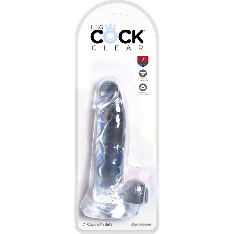KING COCK CLEAR PeNIS REALISTA COM BOLAS 152 CM TRANSPARENTE