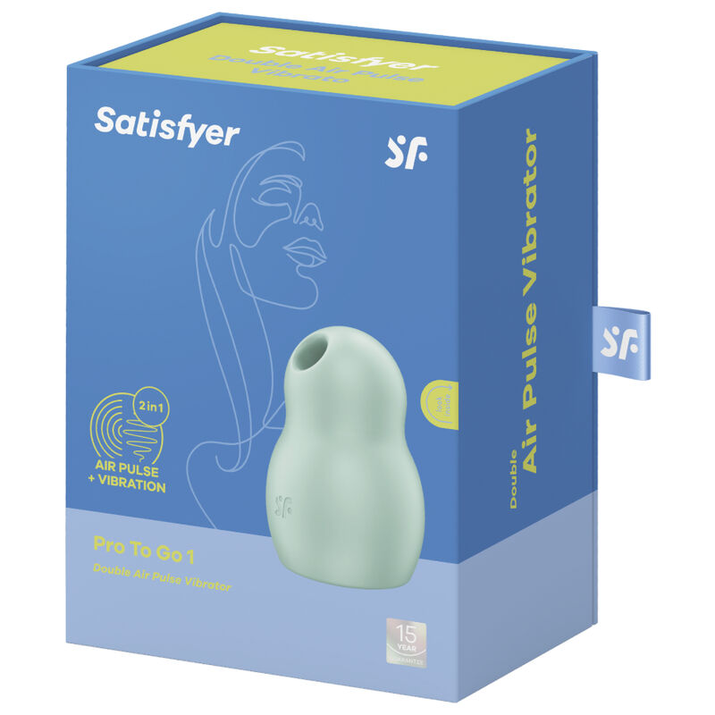 SATISFYER PRO TO GO 1 ESTIMULADOR DE PULSO DE AR DUPLO E VIBRADOR VERDE