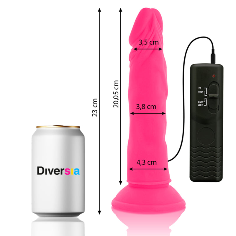 DIVERSIA DILDO FLEXiVE COM VIBRAyaO 23 CM ROSA