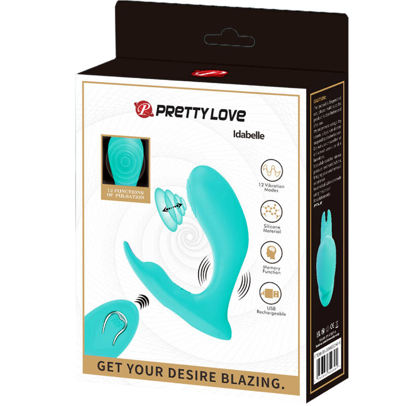 PRETTY LOVE CONTROLE REMOTO DE VIBRAyaO E PULSAyaO IDABELLE AZUL