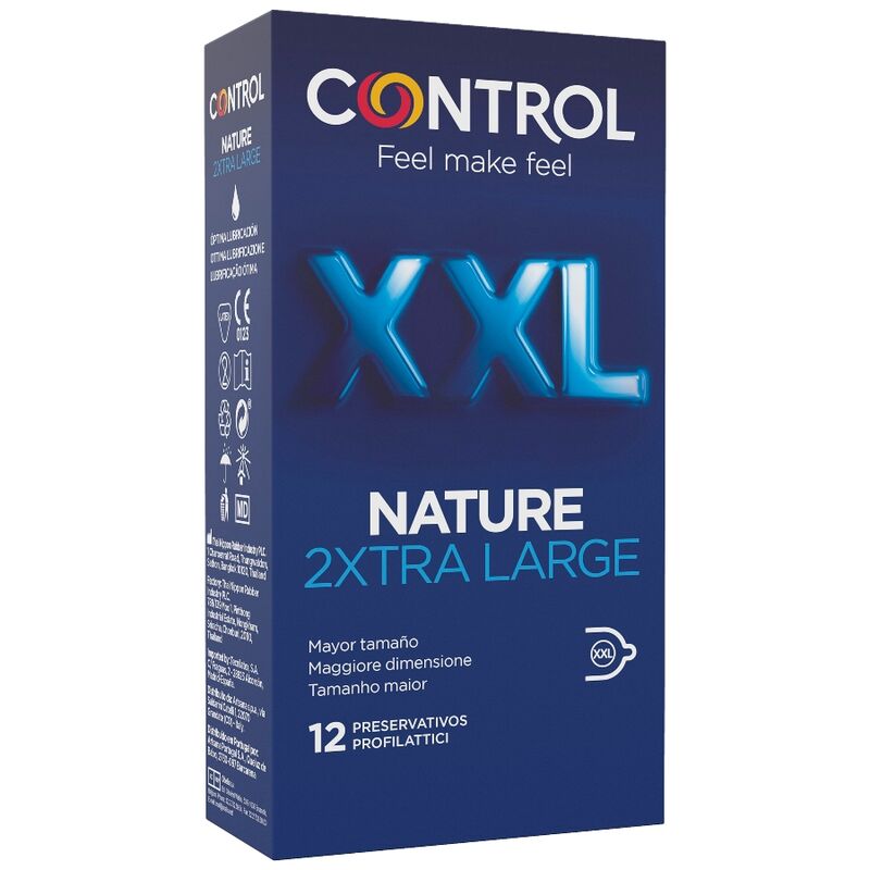 CONTROL NATURE 2XTRA LARGE XXL PRESERVATIVOS 12 UNIDADES