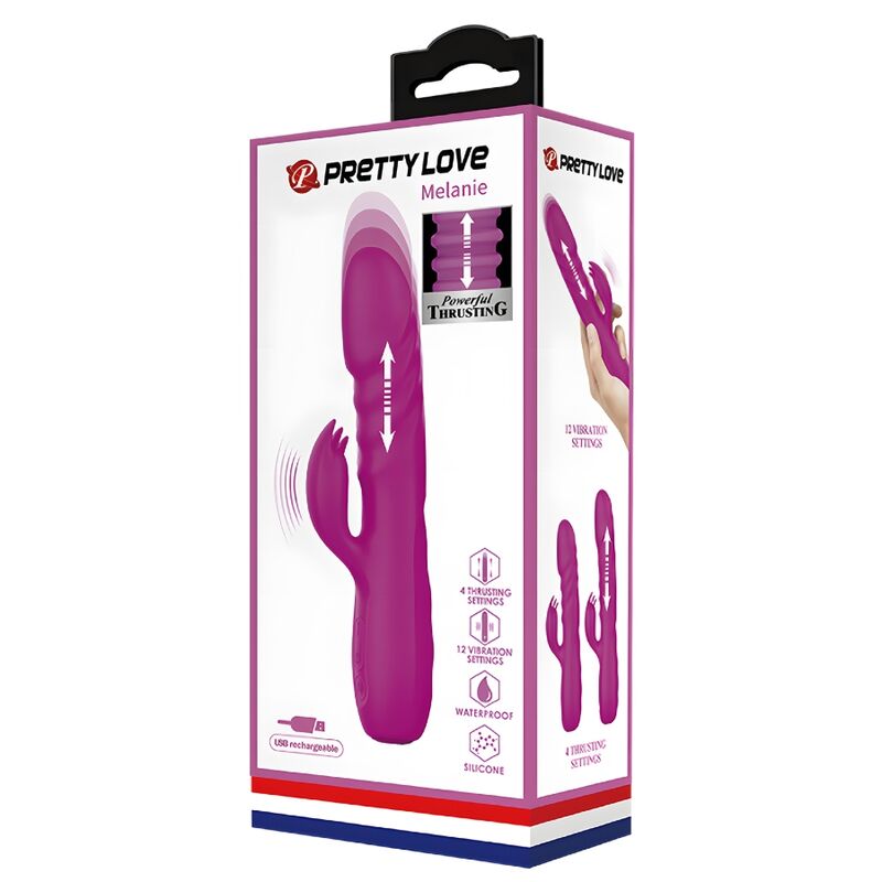 PRETTY LOVE VIBRADOR DE COELHO RECARREGVEL MELANIE ROXO