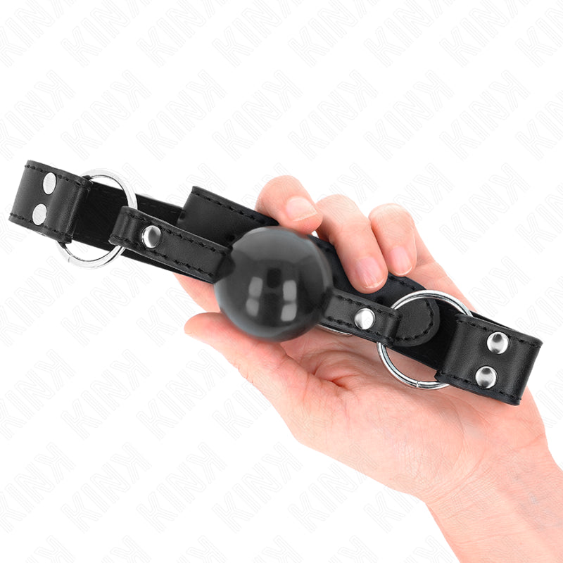 KINK BOLA MACIA E SaLIDA MORDAaA DE 4 CM COM ALaA DE COURO 62 x 25 CM AJUSTaVEL 42 58 CM