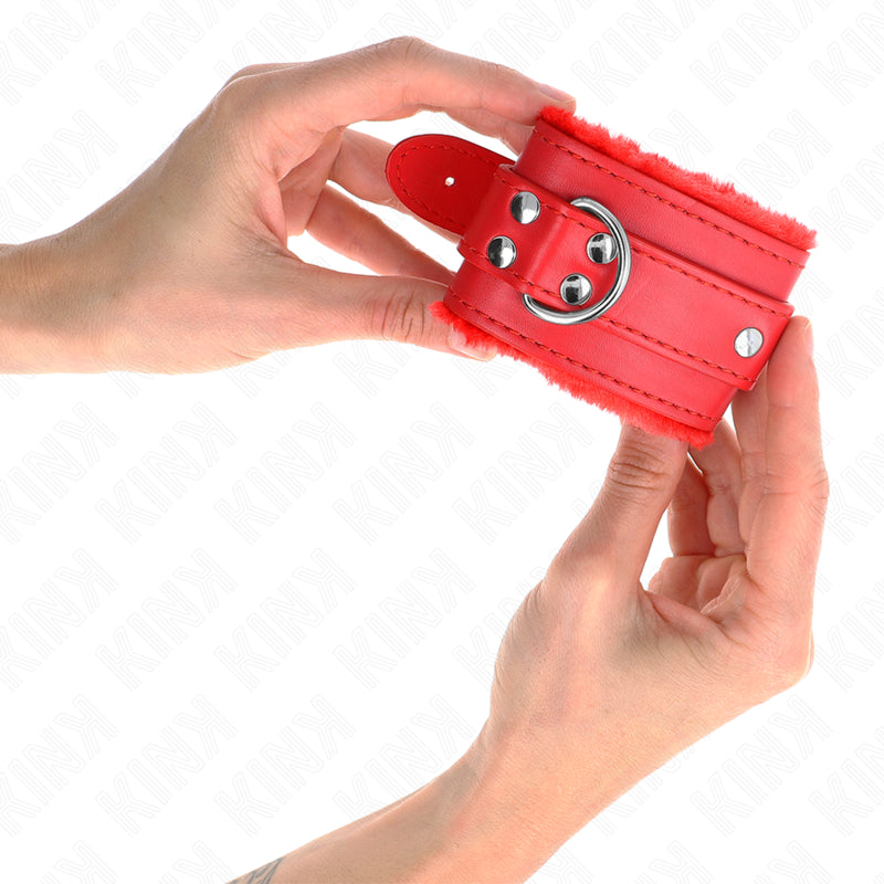 KINK PULSO FORRO DE PELE VERMELHO COM CINTO VERMELHO AJUSTaVEL 17 29 CM X 6 CM
