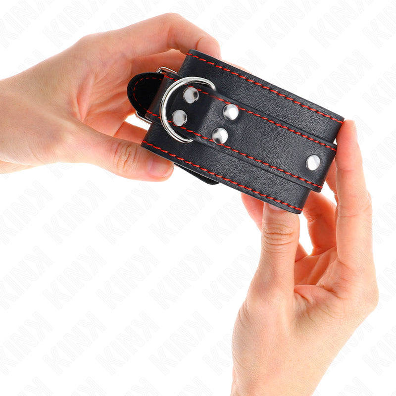 KINK PUNHOS PRETOS COM FORRO VERMELHO AJUSTaVEIS 20 28 CM X 55 CM