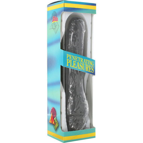 SEVENCREATIONS VINIL P SHAPE VIBRATOR BLACK PENE 20 CM