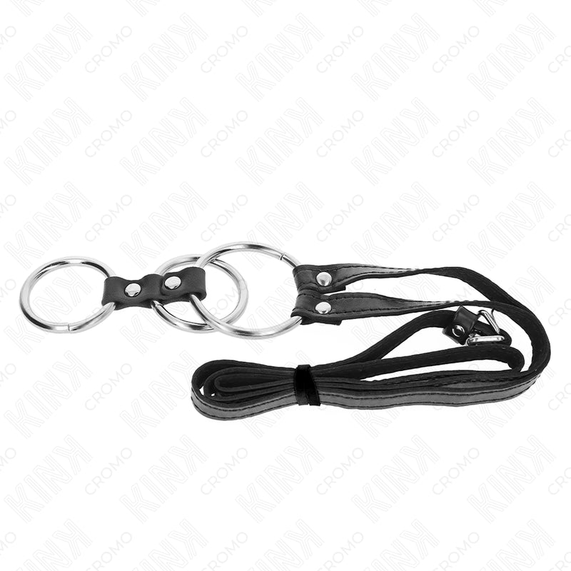 KINK ANEL DE PaNIS TRIPLO DE METAL 38 CM A 5 CM COM CINTO DE COURO 112 CM