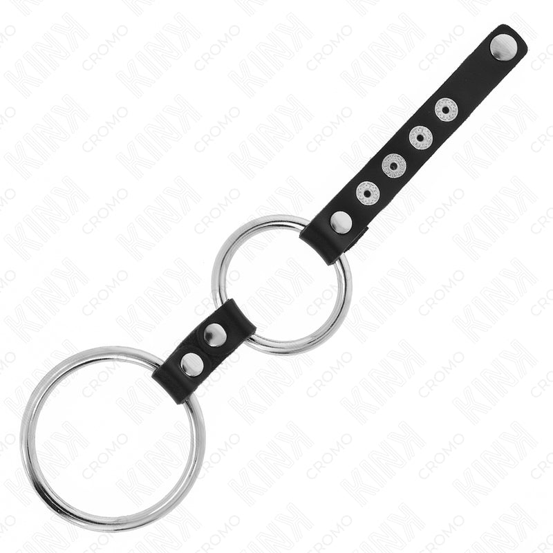 KINK ANEL DE PaNIS DUPLO DE METAL DE 38 CM A 5 CM CONECTADO COM COURO