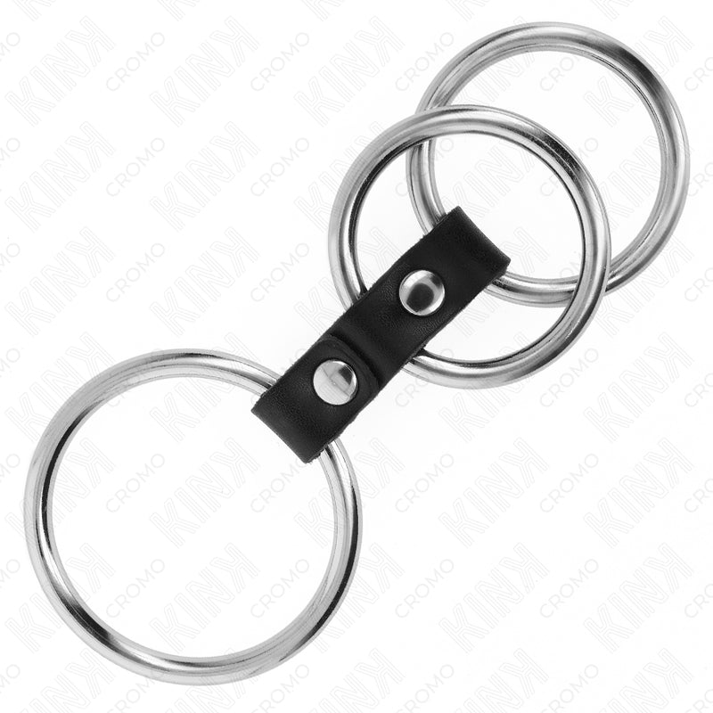 KINK ANEL DE PaNIS TRIPLO DE METAL DE 37 CM A 5 CM CONECTADO COM COURO