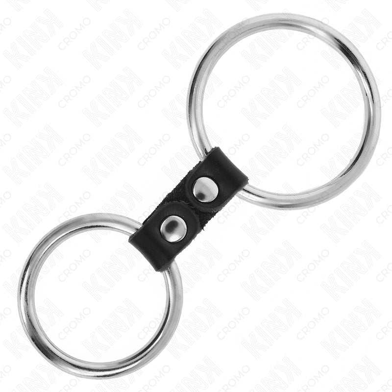 KINK ANEL DE PaNIS DUPLO DE METAL 37 CM A 5 CM CONECTADO POR TIRA DE COURO MODELO 2