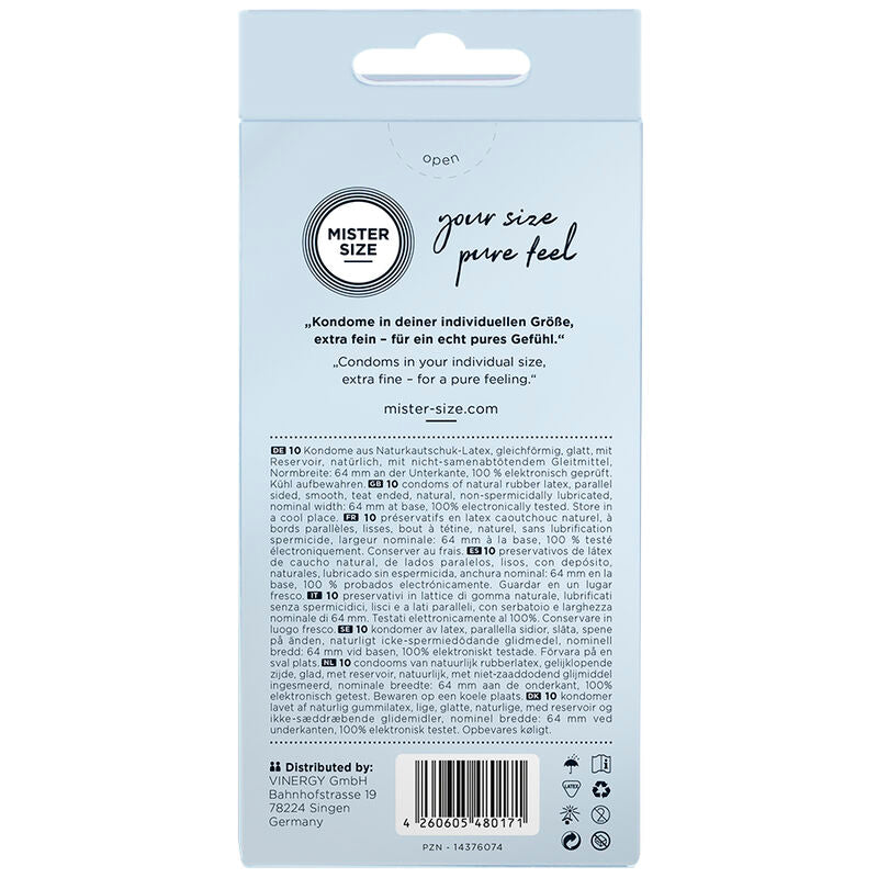 MISTER SIZE PRESERVATIVOS TAMANHO XXL 64 MM 10 UNIDADES