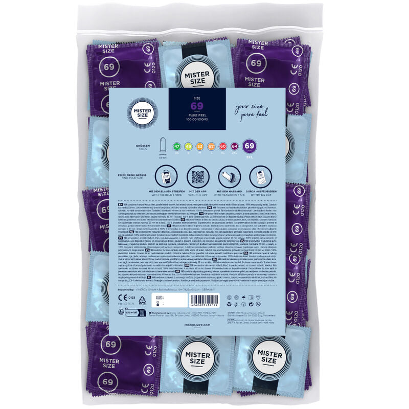 MISTER SIZE PRESERVATIVOS TAMANHO XXXL 69 MM 100 UNIDADES