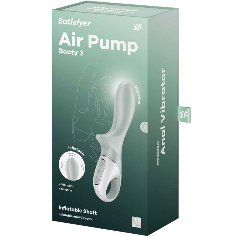 SATISFYER AIR PUMP BOOTY 3 VIBRADOR ANAL INFLaVEL GREYGREEN