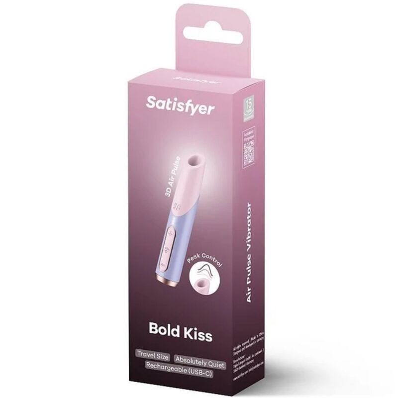 SATISFYER ESTIMULADOR DE CLITaRIS BOLD KISS WAVE ROSA VIOLETA