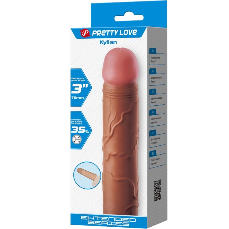 PRETTY LOVE MANGA PENIS KYLIAN COM EXTENSaO DE 76 CM MULATO