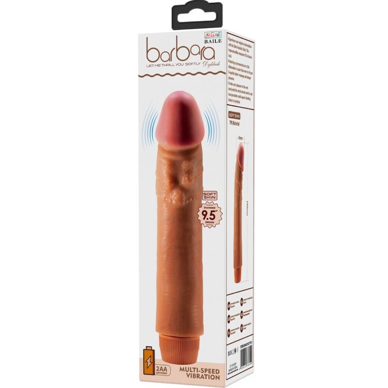 BAILE VIBRADOR REALISTA DYBBUK 24 CM MULATO