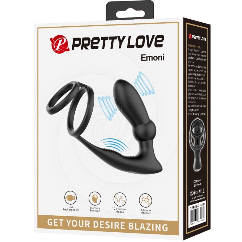 PRETTY LOVE ANEL PENIS EMONI PLUG ANAL 12 VIBRAaaES PRETO