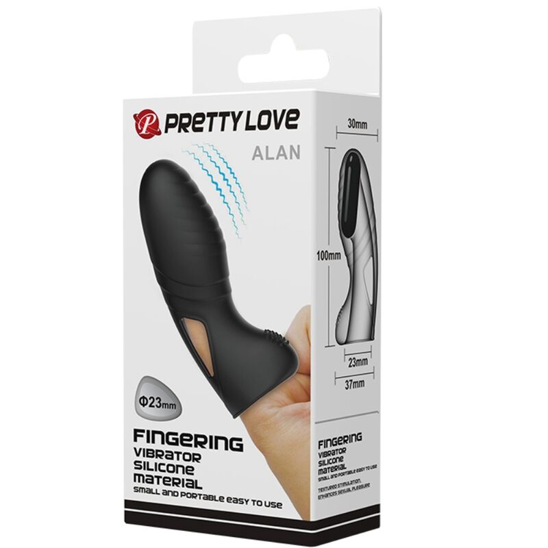 PRETTY LOVE VIBRADOR DE DEDO DE SILICONE ALAN PRETO