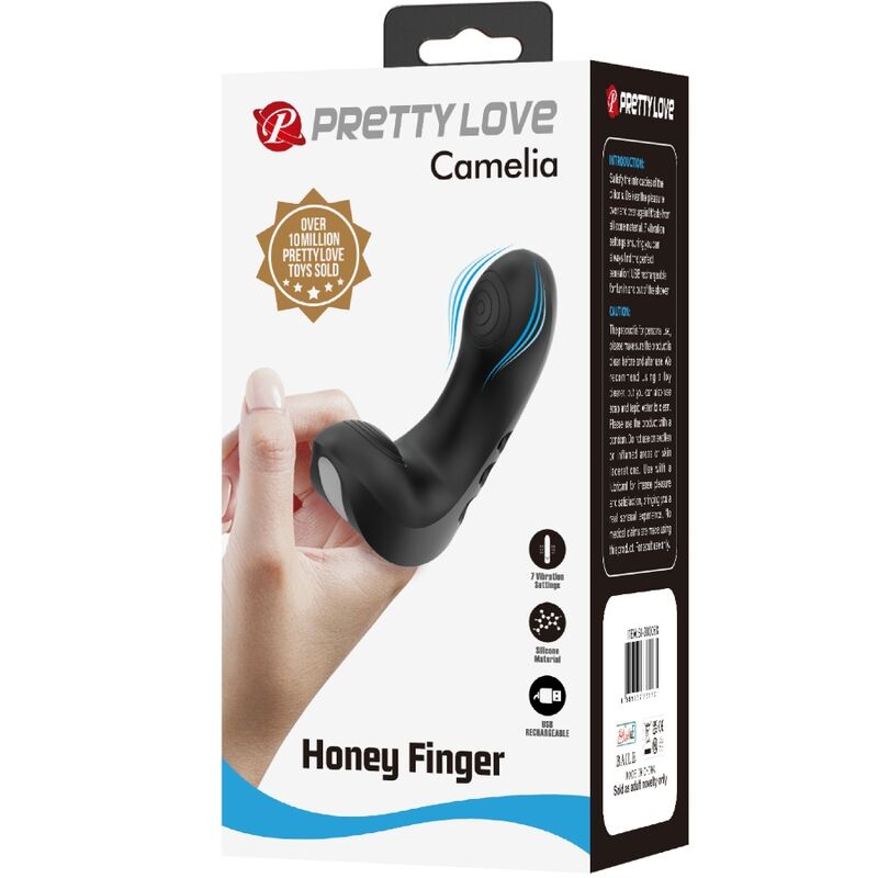PRETTY LOVE VIBRADOR DE DEDO CAMELIA 7 VIBRAaaES PRETO