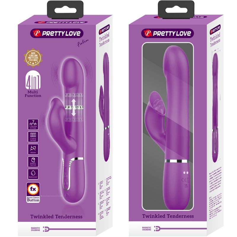 PRETTY LOVE VIBRADOR E ESTIMULADOR MULTIFUNCIONAL 4 EM 1 ROXO