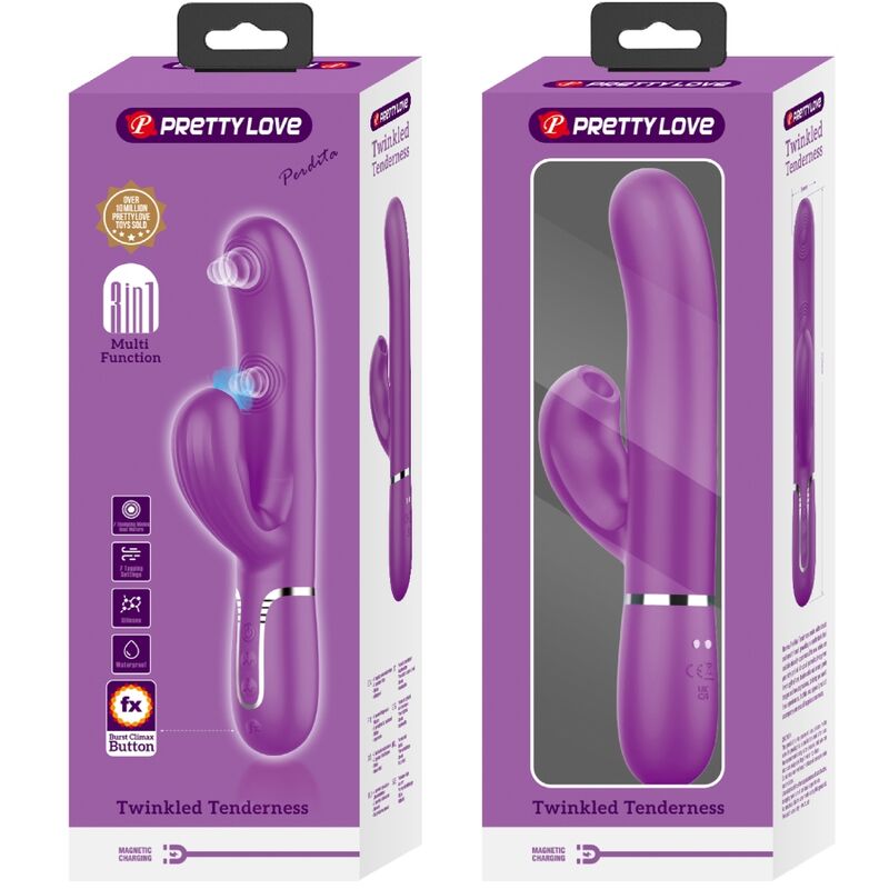 PRETTY LOVE PERLITA 3 EM 1 MULTIFUNCIONAL COELHO VIBRADOR ROXO