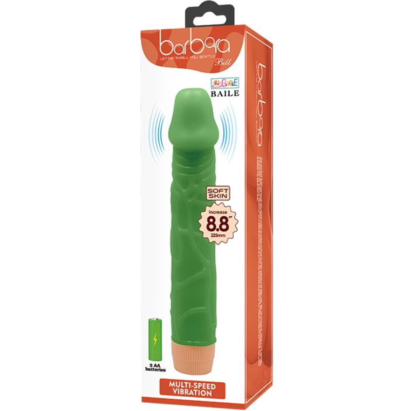 BAILE BILL VIBRADOR REALISTA 225 CM VERDE