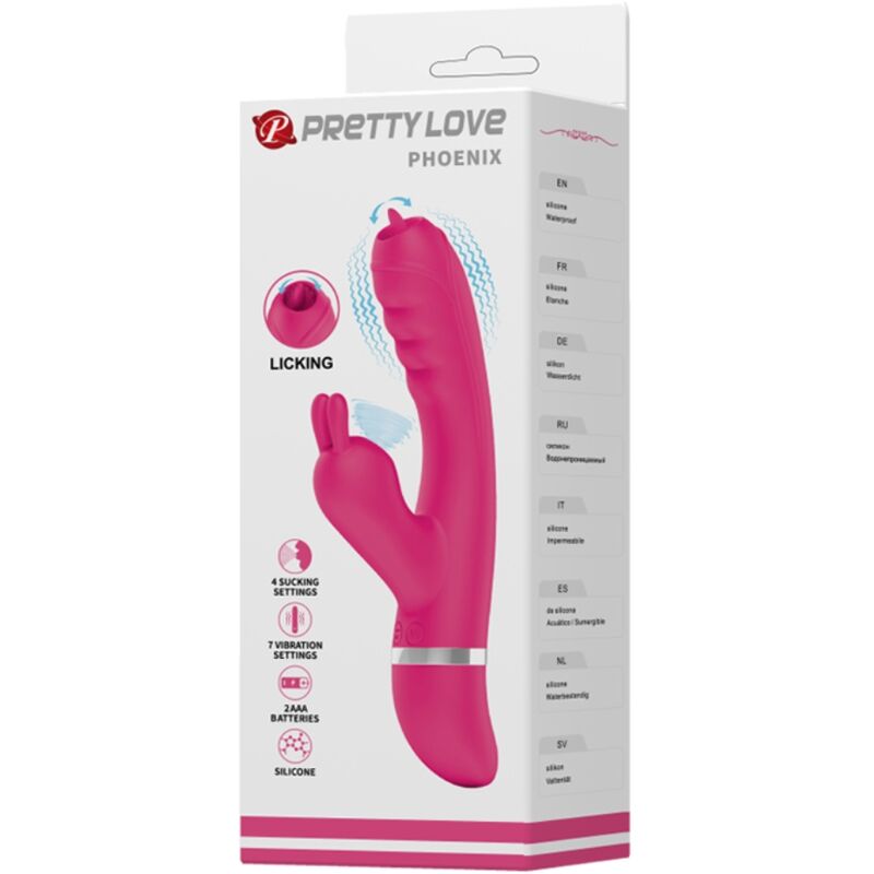 PRETTY LOVE VIBRADOR COELHO MULTIFUNCIONAL PHOENIX ROSA