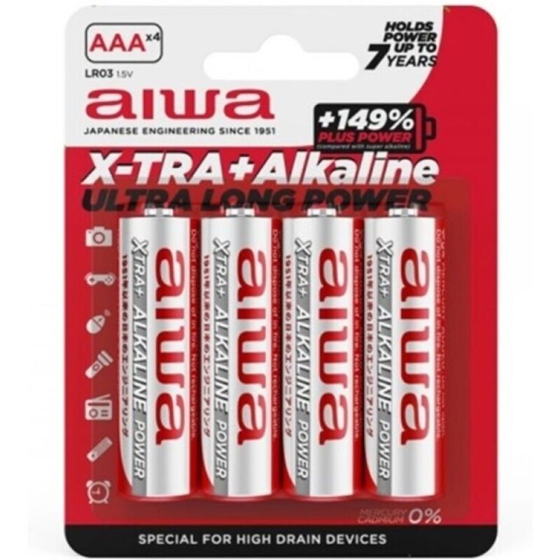 AIWA X TRA ALKALINE AAA BATERIA ALCALINA LR03 BLISTER4