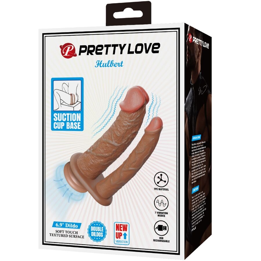 PRETTY LOVE HULBERT DUPLO REALISTA DILDO COM VIBRAyaO MULATO