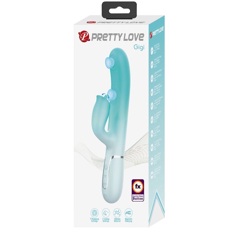 PRETTY LOVE GIGI MULTIFUNCIONAL COELHO VIBRADOR AQUA VERDE