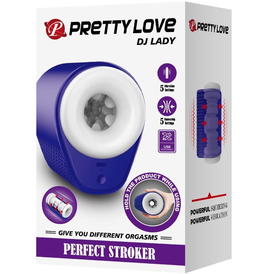 PRETTY LOVE DJ LADY MASTURBADOR MASCULINO COM VIBRAyaO 5 AJUSTES ROXO