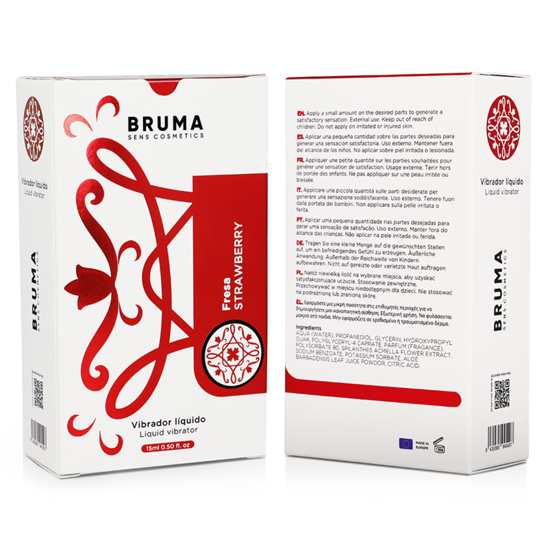 BRUMA VIBRADOR LiQUIDO ULTRA DESLIZANTE MORANGO 15 ML