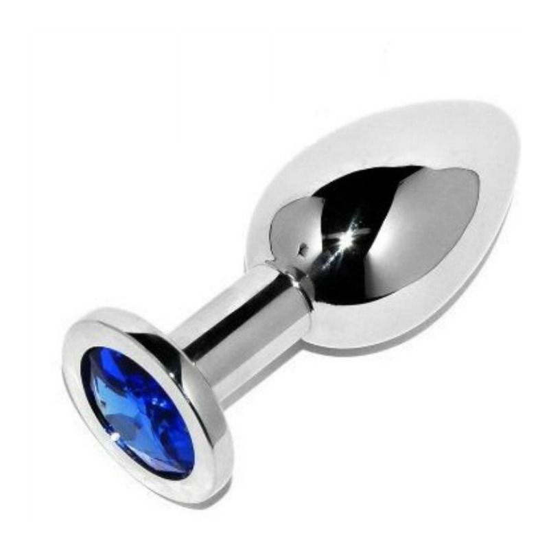 METAL HARD PLUG ANAL DIAMANTE AZUL PEQUENO 571CM