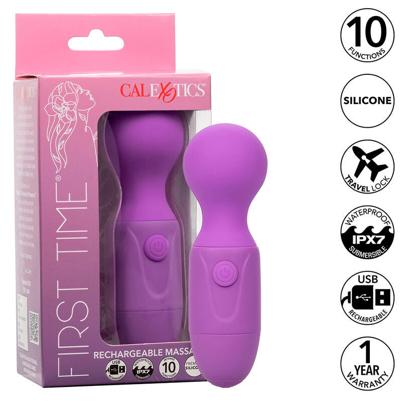 CALEXOTICS FIRST TIME MASSAGEADOR RECARREGaVEL 10 VIBRAyoES ROXO