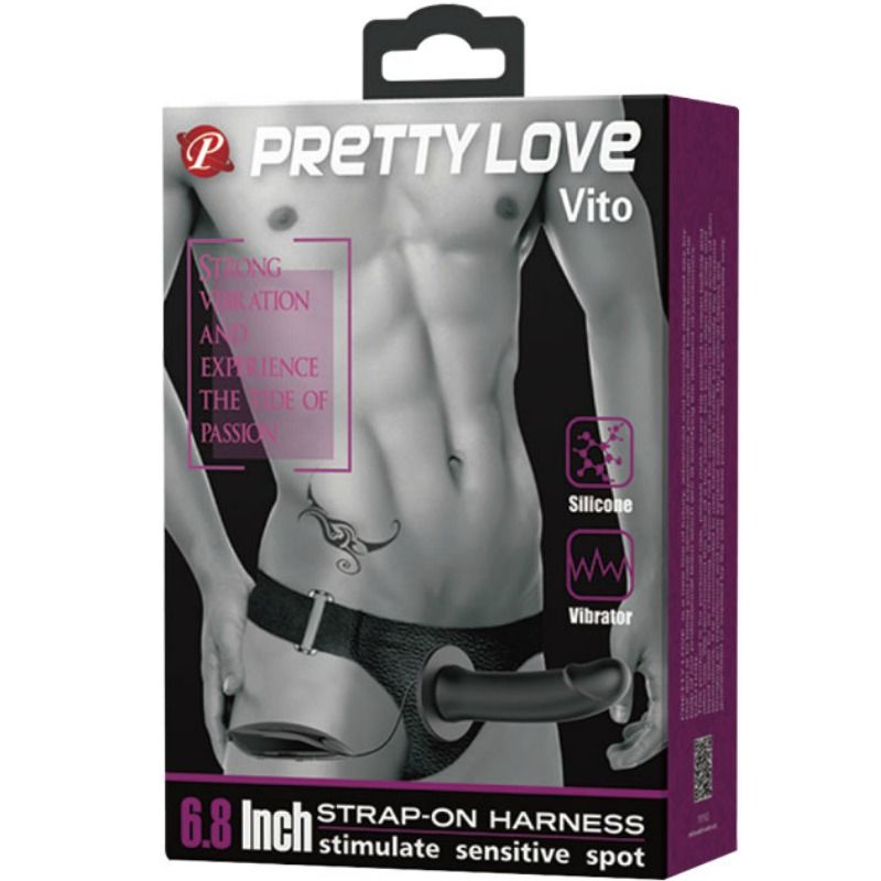 PRETTY LOVE VITO STRAP ON COM DILDO OCO E VIBRAO 173 CM
