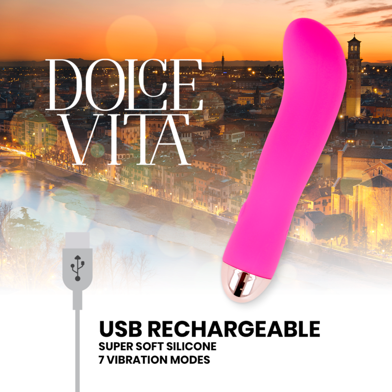 DOLCE VITA VIBRADOR RECARREGaVEL DUAS VELOCIDADES PINK 7