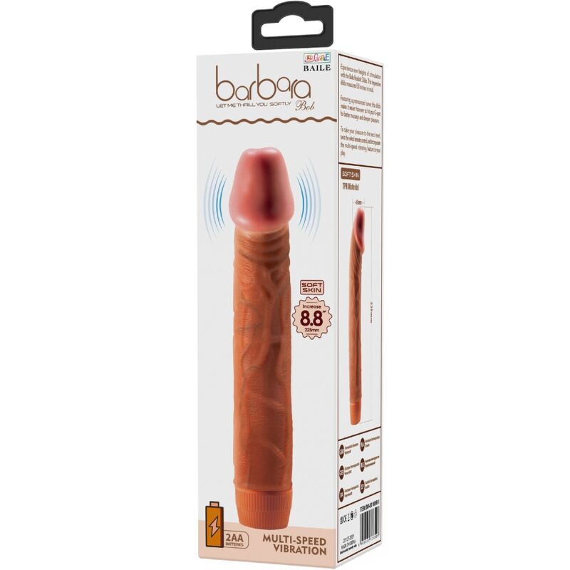 BAILE BOB VIBRADOR REALISTA 225 CM MULATO