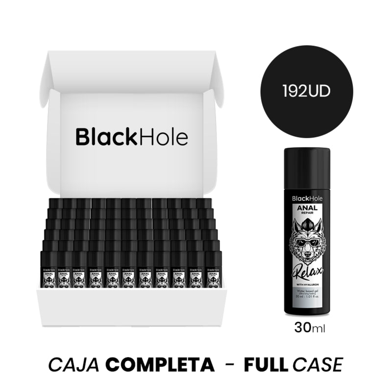 MOQ 192 BLACK HOLE REPARO ANAL RELAX a BASE DE aGUA COM HIALURON 30 ML