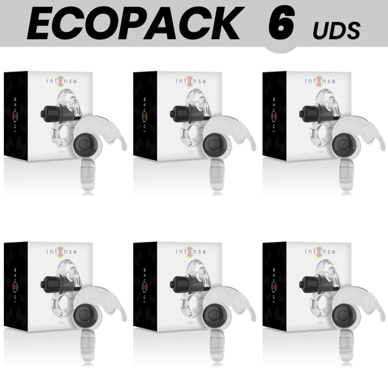 ECOPACK 6 UNIDADES INTENSE ANEL VIBRADOR TRANSPARENTE FRITURA INTENSA