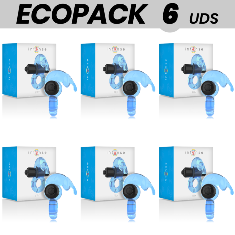 ECOPACK 6 UNIDADES INTENSE ANEL VIBRADOR FRY AZUL