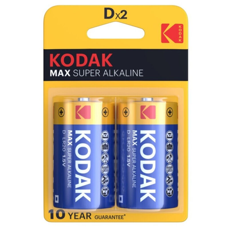 KODAK BATERIA ALCALINA MAX D LR20 2 UNIDADES