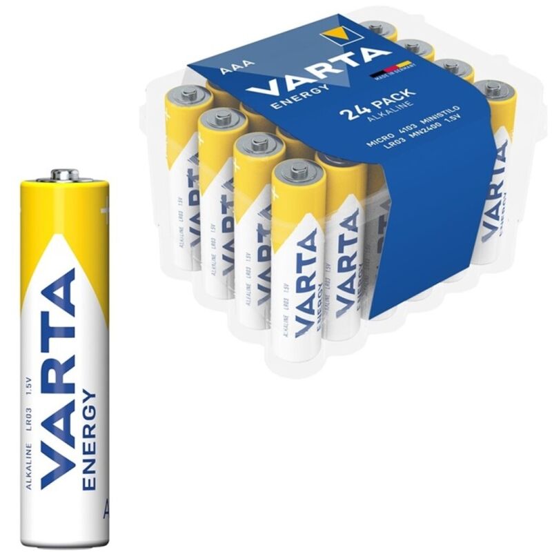 VARTA PILHA ALCALINA ENERGeTICA AAA LR03 PACK24 PILHAS
